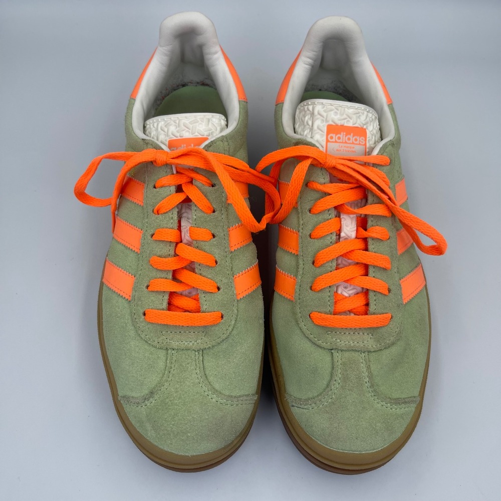 adidas Gazelle Bold W Platform Shoes Womens 9 Green Orange IH7495